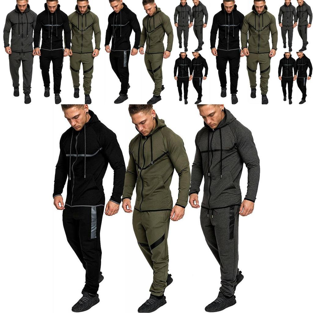 Stylish Men Tracksuit With Hooded Design And Adjustable Waistline For Comfort