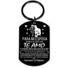 Engravable Stainless Steel Couple Dog Tag Keychain – Unisex Wedding Anniversary/Valentine's Day Gift