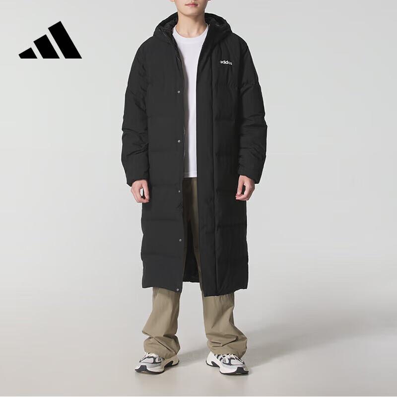 Adidas Unisex Long Hooded Down Jacket