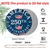 2D Flat, 1pc Round Aluminum Hanging Sign, 250th Anniversary 4th of July Door Sign, Vintage USA Flag Map Design, Perfect for 4th of July, Independence