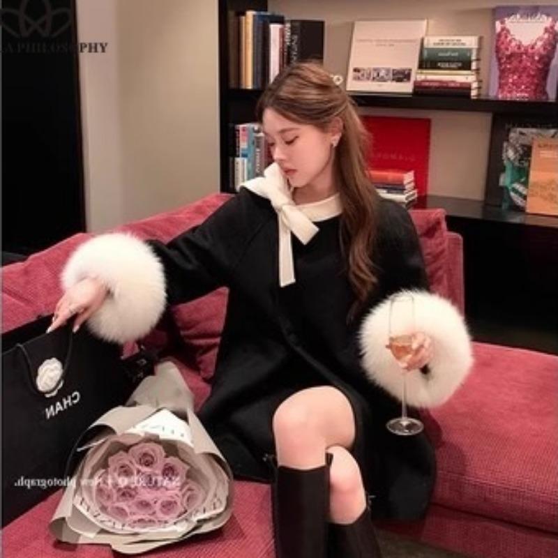 Плащ двухсторонний кашемировый пальто для женщин осень и зима новый усовершенствованный — фото 4