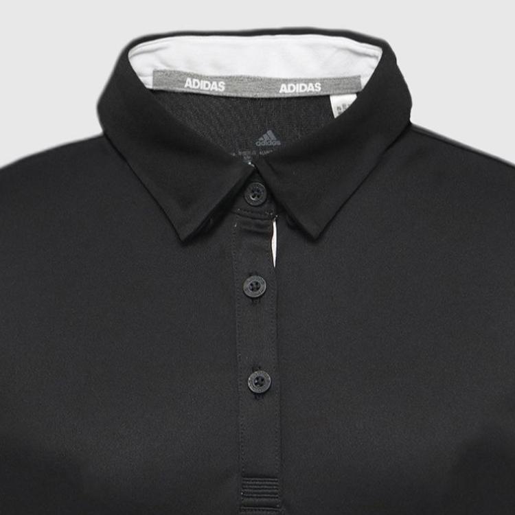 Adidas Polo Shirts Women's Black Polo Collar Moderate Straight Fit