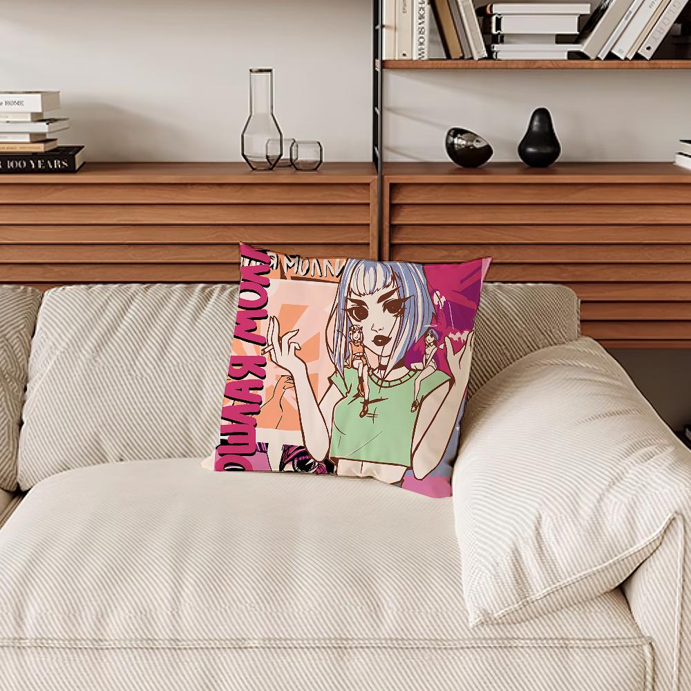 P-Poshlaya Molly Band Music Pillow Case Sofa Living Room Bedroom Headboard Backrest Cushion Square Cushion Nap Time