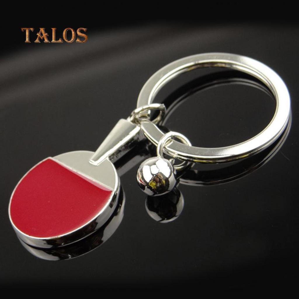 Pingpong Bat Ball Table Tennis Racket Keychain Car Key Chain Decor Ring Gift Accessories