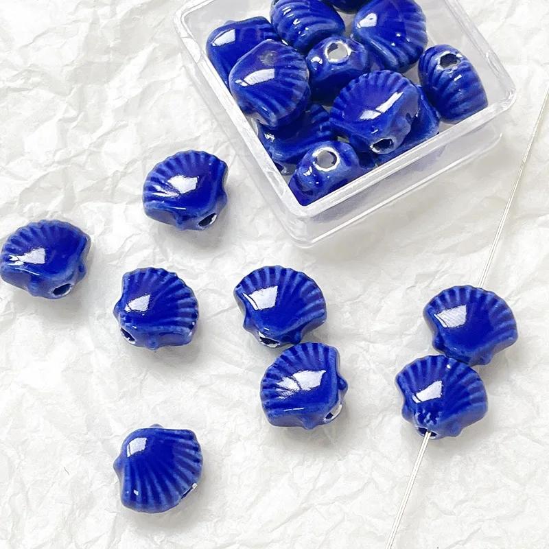 Z33 10pcs 10x12mm Shell Shaped Ceramic New Beads Multicolor Exquisite DIY Handmade Necklace Bracelet Jewelry Trend Accessories