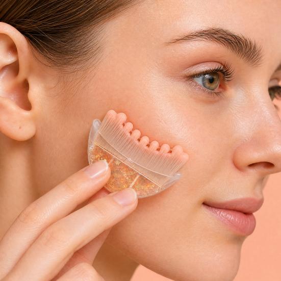 Lymphatic Contour Face Brush, Lymphatic Drainage Brush for Skin Sculpting Lifting, Ergonomic Massager Scrubber for Face, Chin, Neck