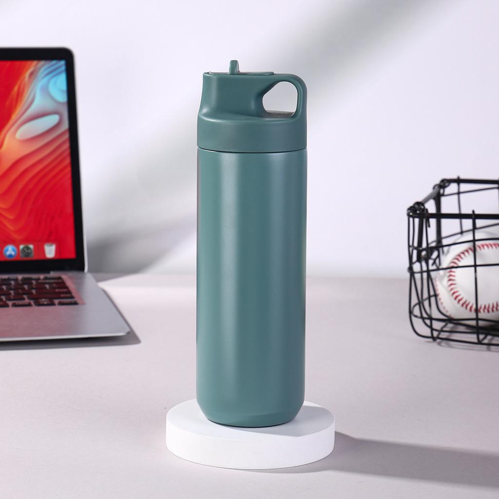 Japanese Portable Cover Straw Cup 101 Stainless Steel Vacuum Thermos Cup Outdoor Mountaineering Accompanying Sports Kettle