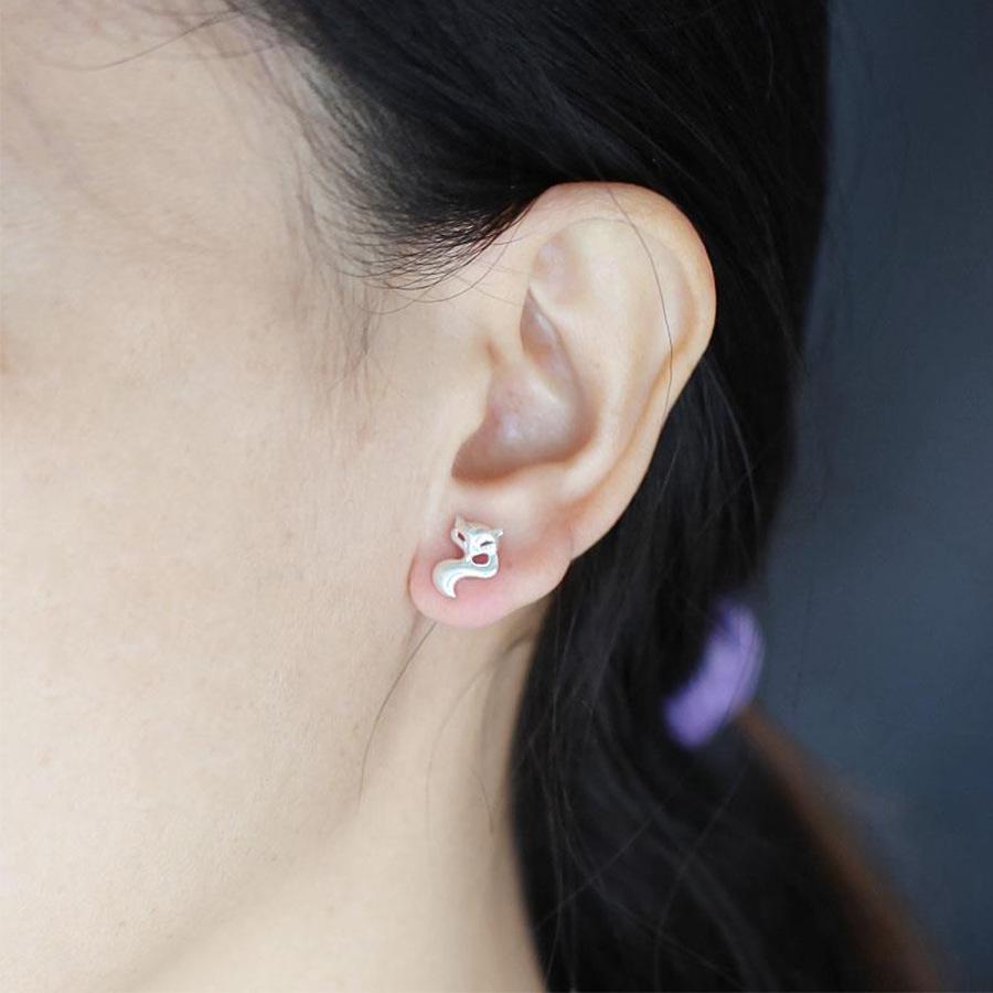 Titanium Alloy Heart and Fox Pigeon Cartilage & Tragus Piercing Studs