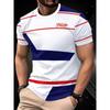 Stripe 3D Printed Short Sleeved T-shirt Fashionable Comfortable Soft Breathable Large Loose Summer Mens T-shirt