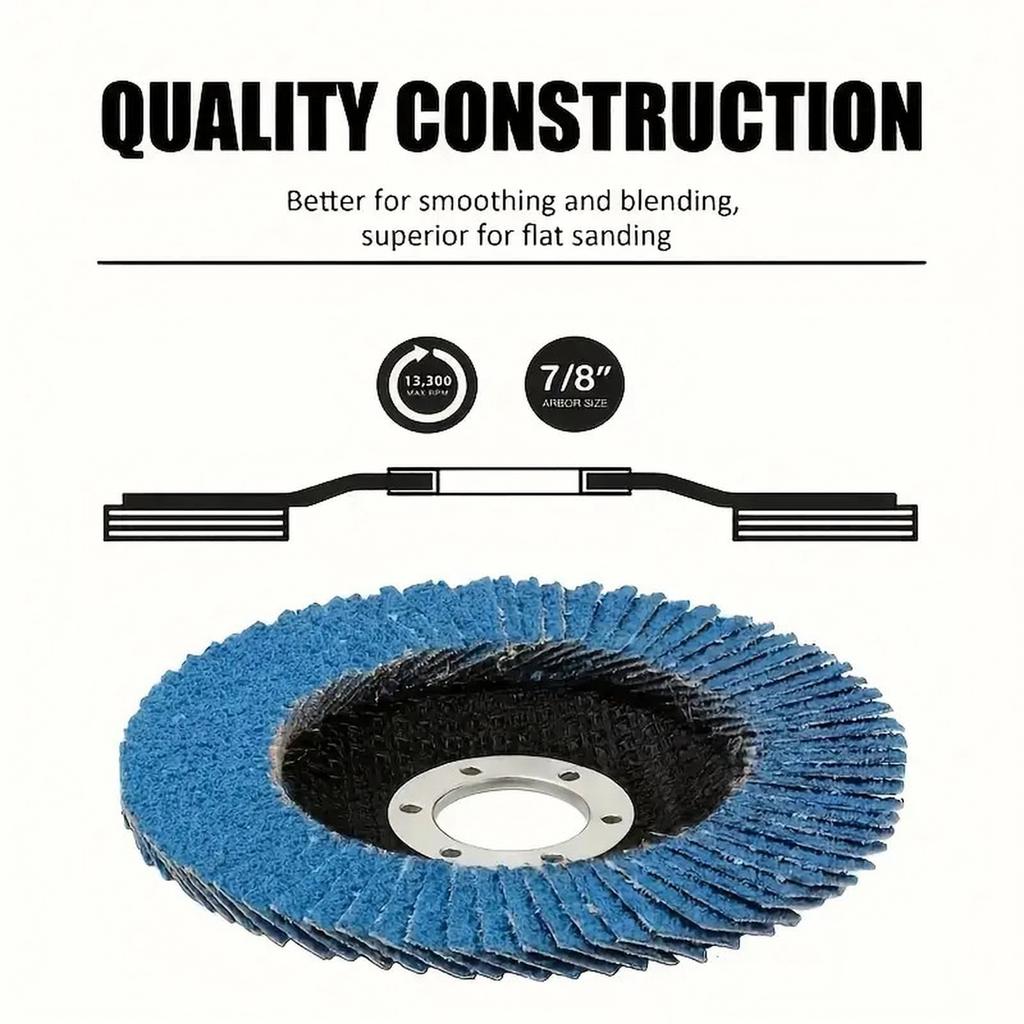 Flap Disc Abrasive Grinding Wheel 115mm 22mm 120 Grit Polishing Sanding Disc for Angle Grinder Surface Preparation