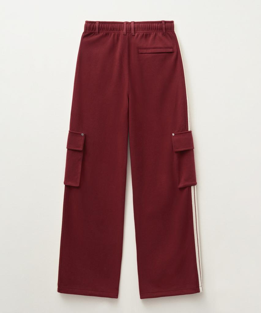 Seteo Roton Cargo Track Pants Burgundy