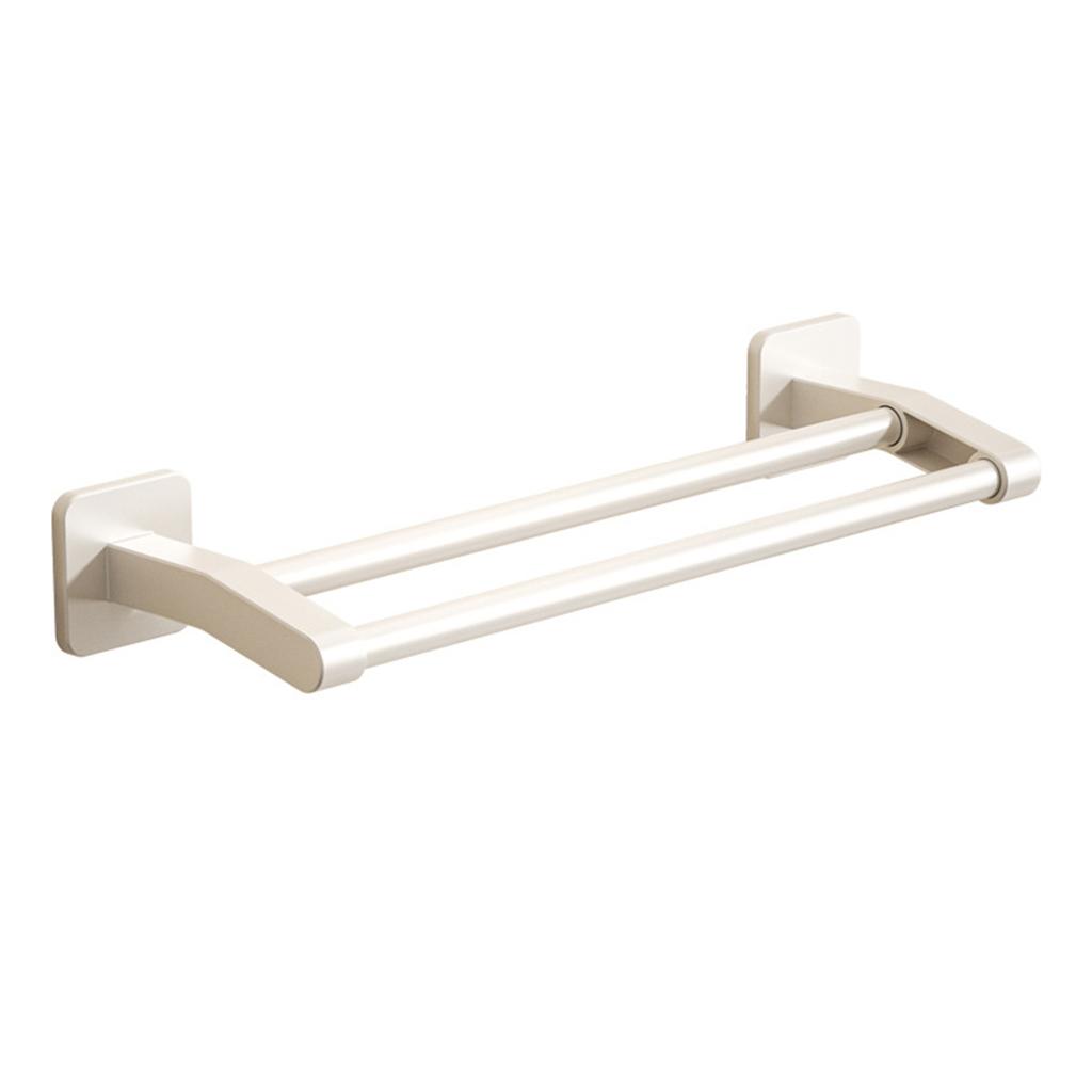 Strong Adhesive Plastic Bathroom Towel Rack Wall Mounted Space Saving Storage Shelf Large Load-bearing Towels Hanger