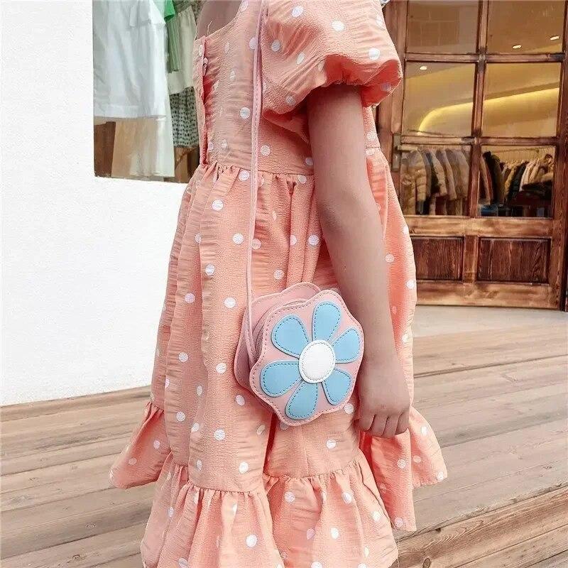 Schöne Baby Mädchen Blume Geldbörse Mode Kinder Umhängetaschen PU Leder Kinder Schulter Taschen Prinzessin Kleine Brieftasche Handtaschen