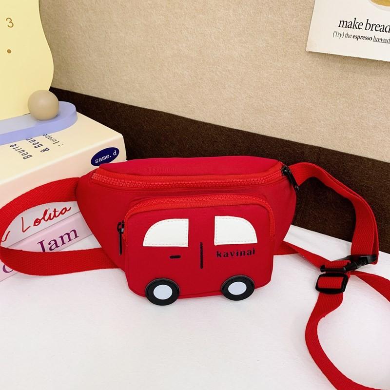 Adorable Cartoon Car Children's Chest Bag Lightweight Nylon Snack Pouch For Kids