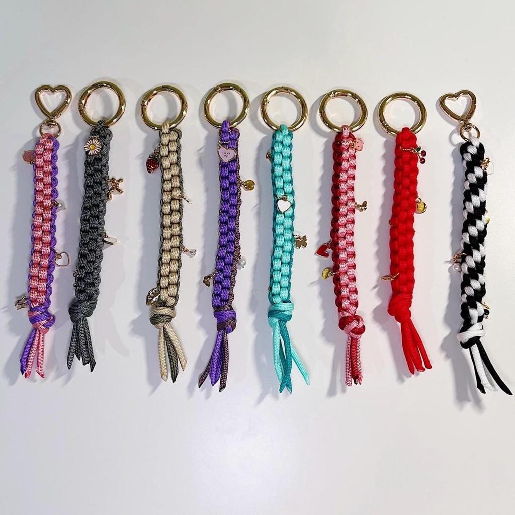 Hand-Woven Electroplated Phone Chain & Keychain Pendant for Girls