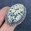 Natürlicher Dalmatiner Jaspis Edelstein 925 Sterlingsilber Schmuck Ring Größe 8 a0y08