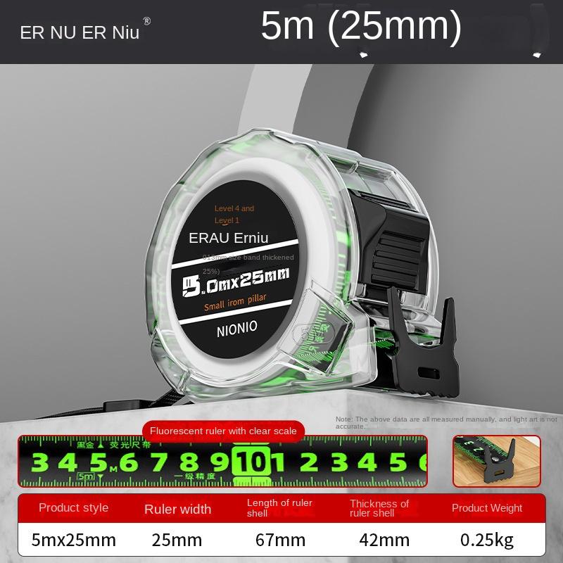 3/5/7/10m Fluorescent Tape Measure Double-sided Scale Black Technology Wear-resistant Thickened Multi-purpose Measuring Tape