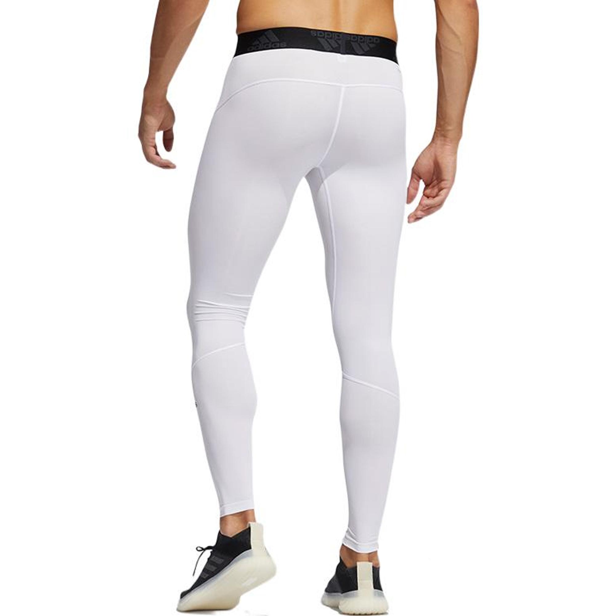 Adidas Logo Print Color Block Компрессионные брюки Мужские штаны Белые GL9874 S — фото 3