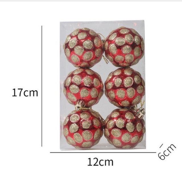 Christmas Balls Set 6PCS 6cm - Xmas Tree Hanging Ornaments, Navidad Noel Natal Home Party New Year Decoration