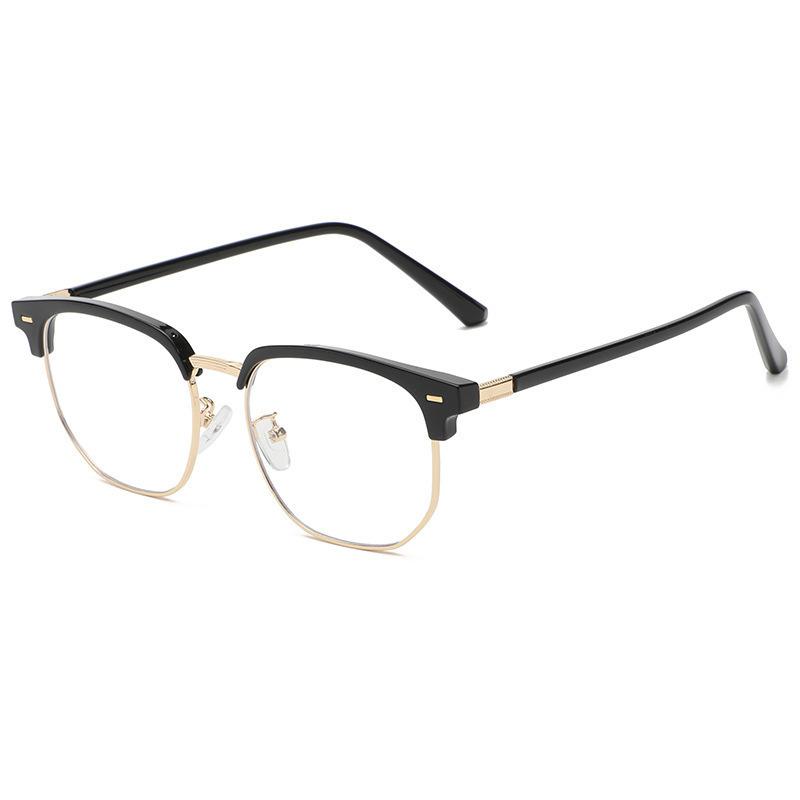 Retro classic half-frame eyebrow frame anti-blue light glasses fashionable trendy finished myopia glasses ruffian handsome versatile frame glasses