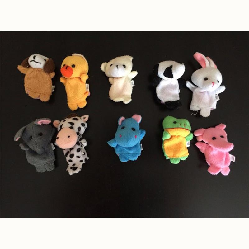 

10Pcs/lot Baby Plush Toys Cartoon Happy Family Fun Animal Finger Hand Puppet Kids Learning & Education Toys Gifts