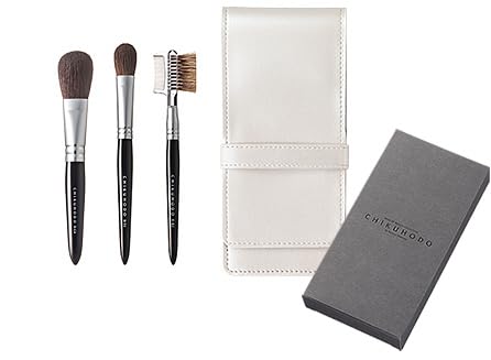 

Kumano Brushes, Chikuhodo, Authentic Regular Series, Black Handle 3-Piece Set (R-C4, S1, B2) S-R-5, Includes Dedicated Brush Case (C-19)