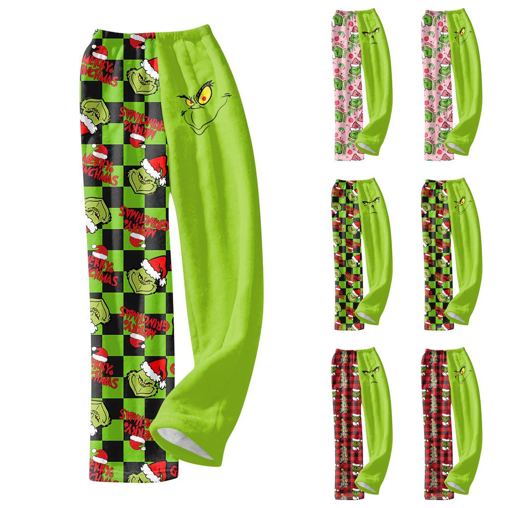 Dames Myke Komfortable Pyjamasbukser Damer Casual Trykk Hjemmebukser Vinter