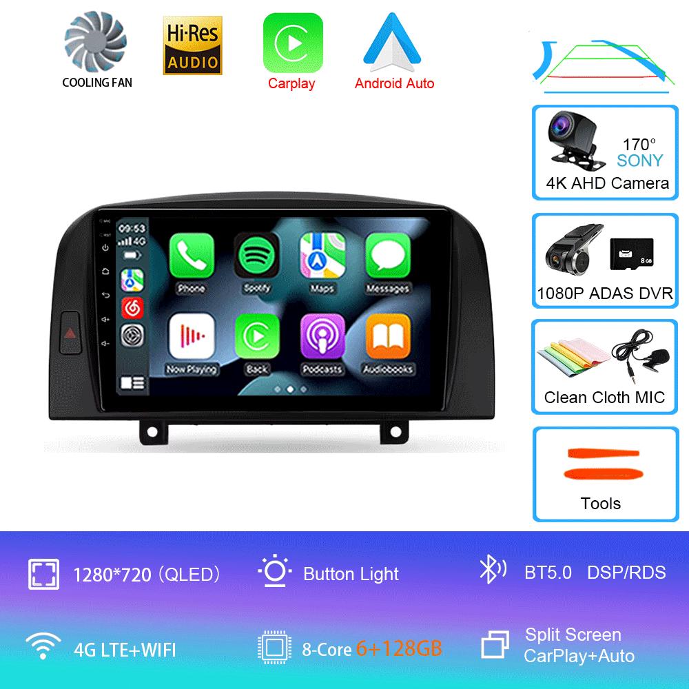 Car Radio Android 14 WIFI+4G Carplay For Hyundai SONATA NF 2004 2005 2006 2007 2008 Multimedia Player GPS Navigation DSP 2din BT