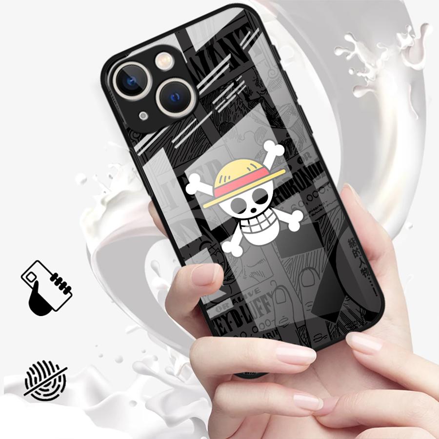 Glass Phone Cover Case for iPhone 17 Pro Max XR 11 8 15 Plus 13 Air 16 14 12 OneS P-ieceS Cool Logo
