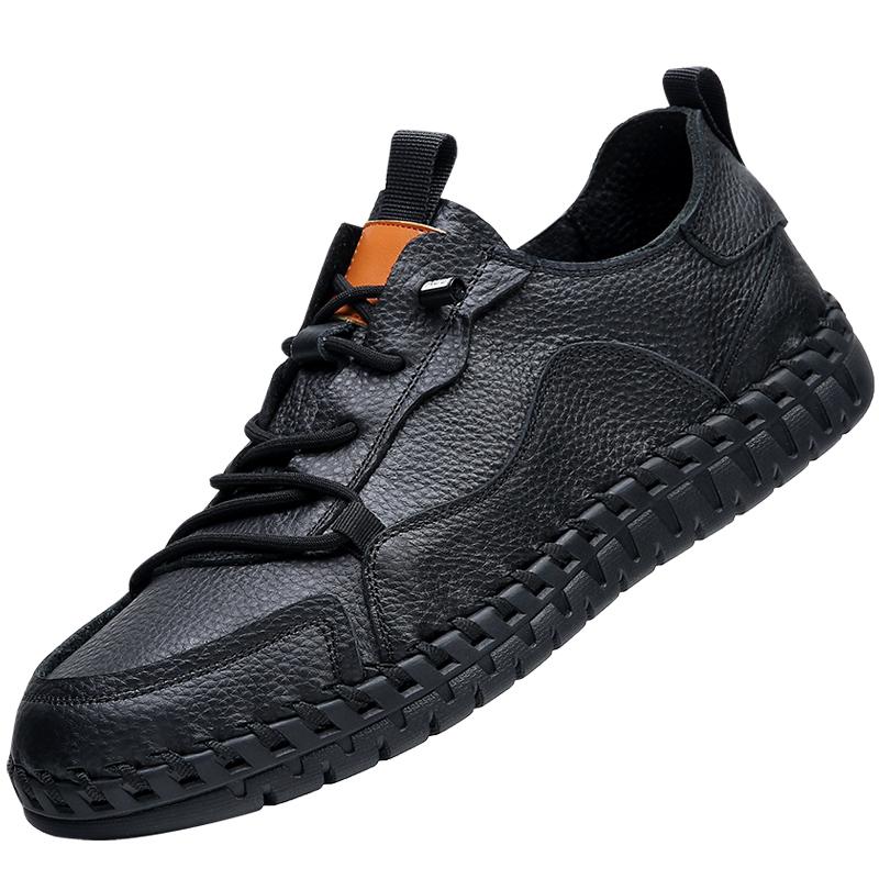 

Модные мужские повседневные кожаные туфли Минималистичный и универсальный дизайн. Удобная обувь для повседневного использования в офисе, на открытом воздухе, для вечеринок. 44 чёрный