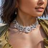 Exaggerated Water Drop Choker Statement Large Rhinestone Necklace Chain for Women Beach Fashion Jewelry Accessories