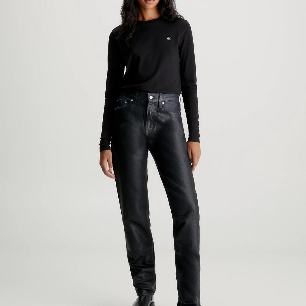 Calvin Klein Logo Round Neck Long Sleeve T-Shirt Women Tops Black J20J222884-BEH