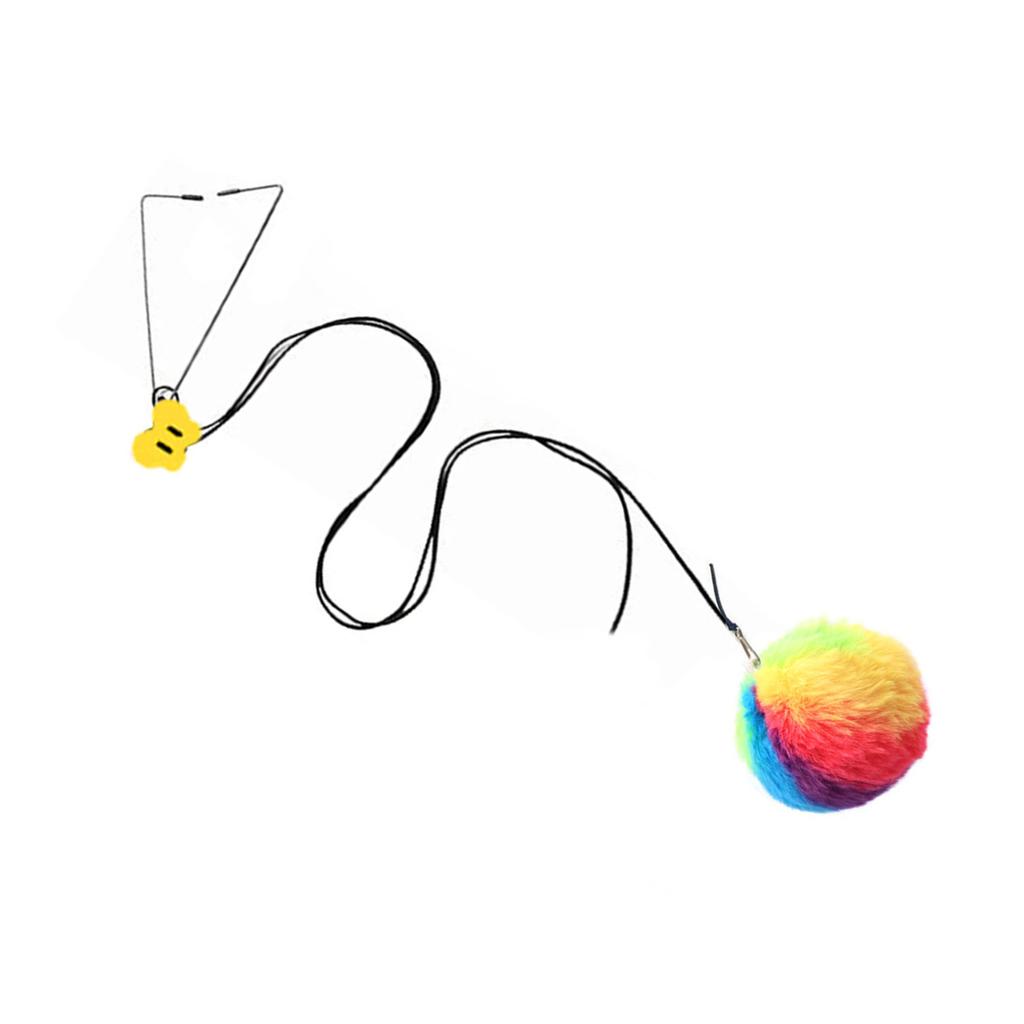 Bouncing Colorful Plush Ball Cats Toy Stretch Hanging Design Teaser String Encourages Exercise And Mental Engagement