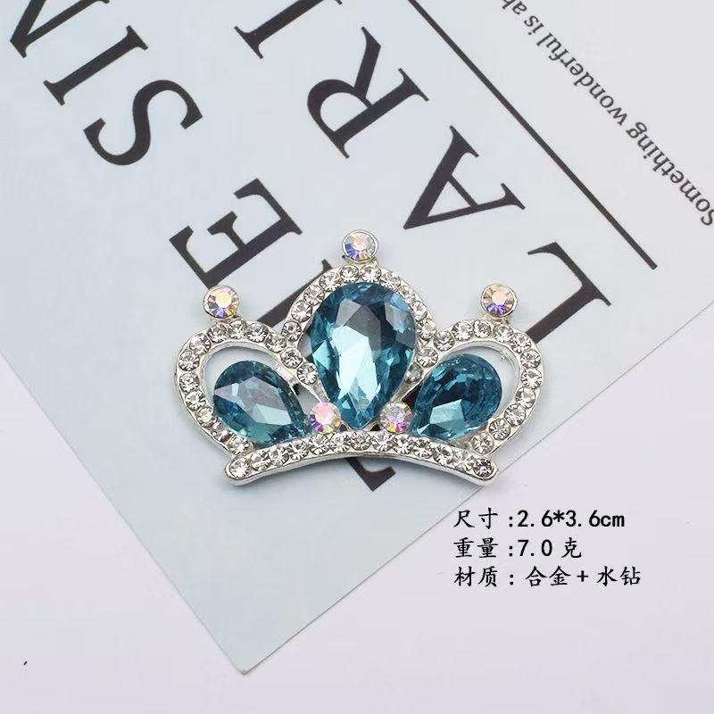 2 pieces of 26 * 36mm Korean style fashionable diamond studded alloy crown accessories DIY hair accessories bow tie snap button