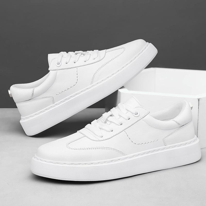 Men's Versatile Non-Slip Thick Sole White Sports Shoes - Casual Fashion Spring Style