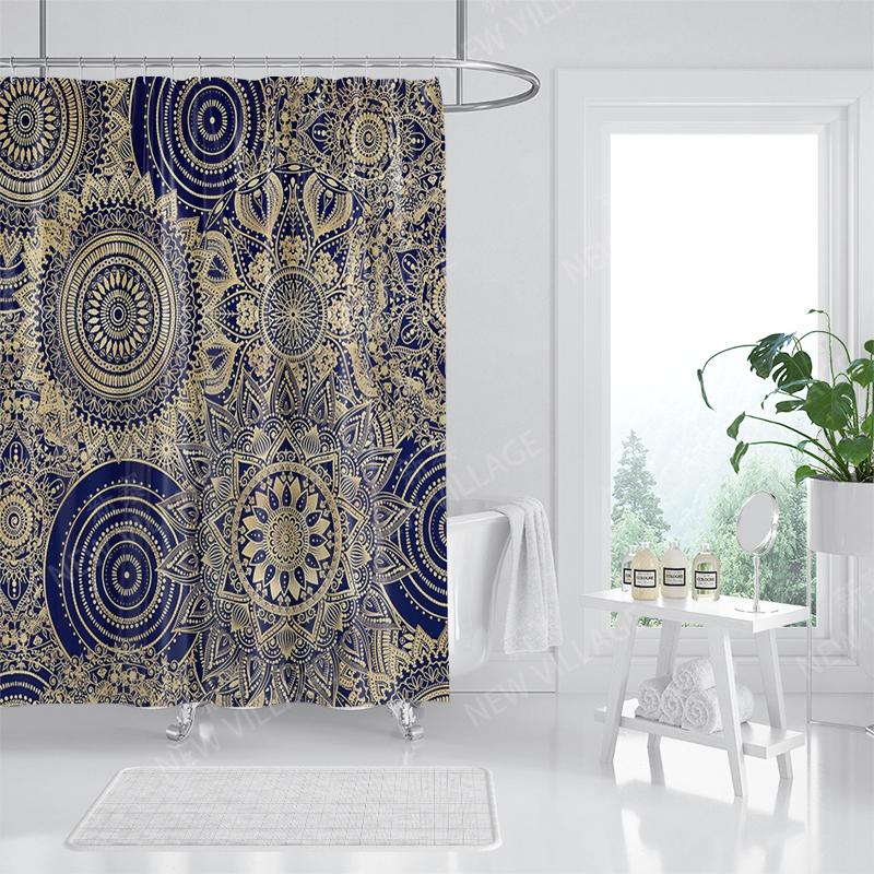 Vattentätt tygduschdraperi Badrumsdraperitillbehör Baddraperi 180x200cm 240*200cm bohemisk dekoration vintage mandala