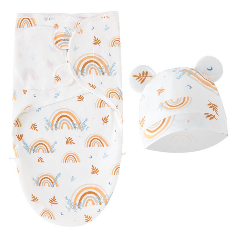 Newborn Baby Spring Cocoon Sleeping Bag Infant Anti-kick Quilt Room Package Towel Cartoon Pattern Cotton Fill