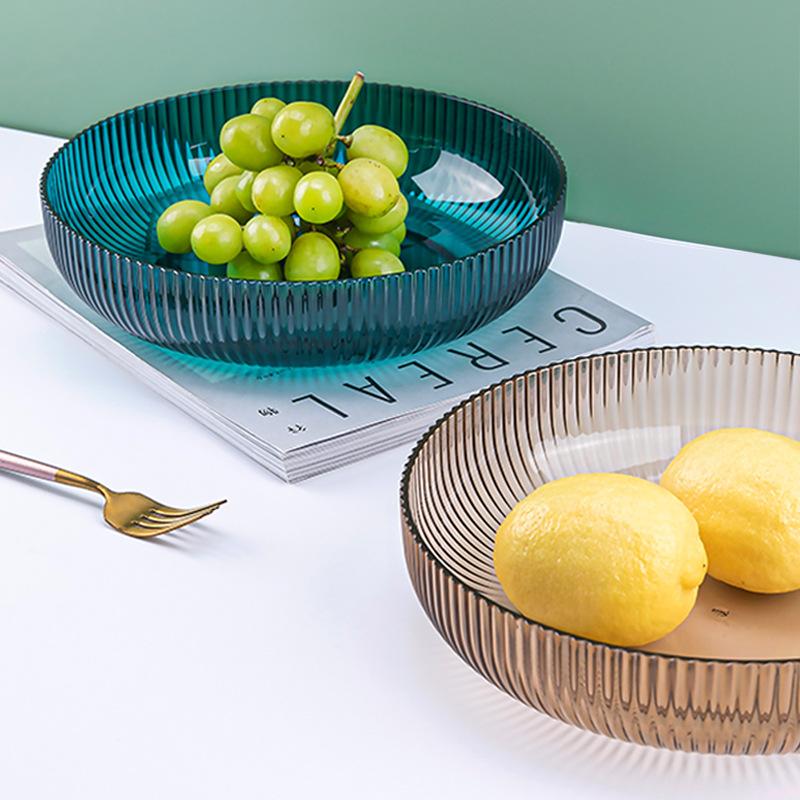 Pet Fruit Plate Snack Plate, Chinese Daily Food Kitchen Fruit Plate, Household Three-Color Simple Fruit Snack Plate