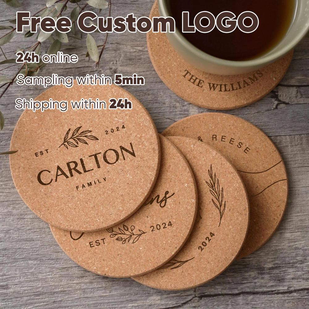 Free Personalized Custom Cork Coaster Bulk Wedding Favors for Guests Coaster Bridal Shower Gift Party Favors Promotional Items