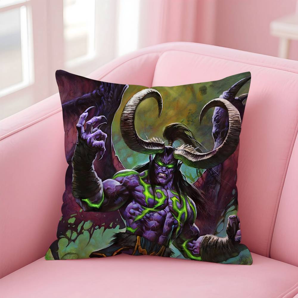 Warcrafts of World W-WOW Pillow Case Pattern Printing Pillowcase Living Room Sofa Cushion Cover Bedroom Room Decor