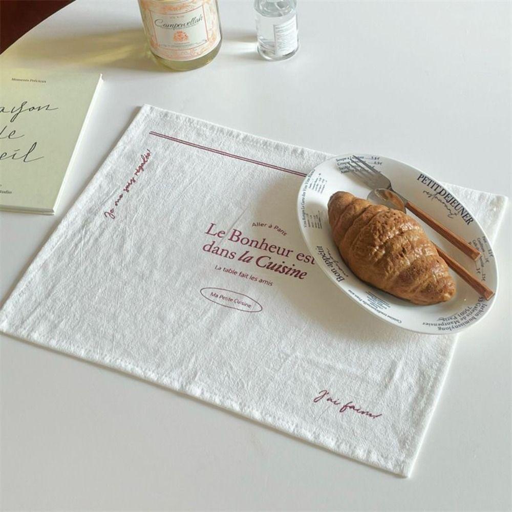 Cotton Cup Mat Square Photo Background Cloth New Printed Placemats  Table Decor