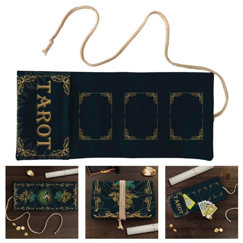 Divinations Card Carriers Foldable Bag Card Organizers Game Card Storage Pouches Rolls Up Tarots Card Carrying Sleeve