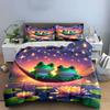Frog Hammock Sunset Decor Soft Comfortable Duvet Cover Bedding Set Included 1*Duvet Cover & 2*Pillowcases, Gift