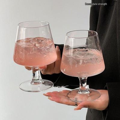 Trendy Glass Soda Water Bubble Cup - Brandy Glass for Iced Coffee and Drinks