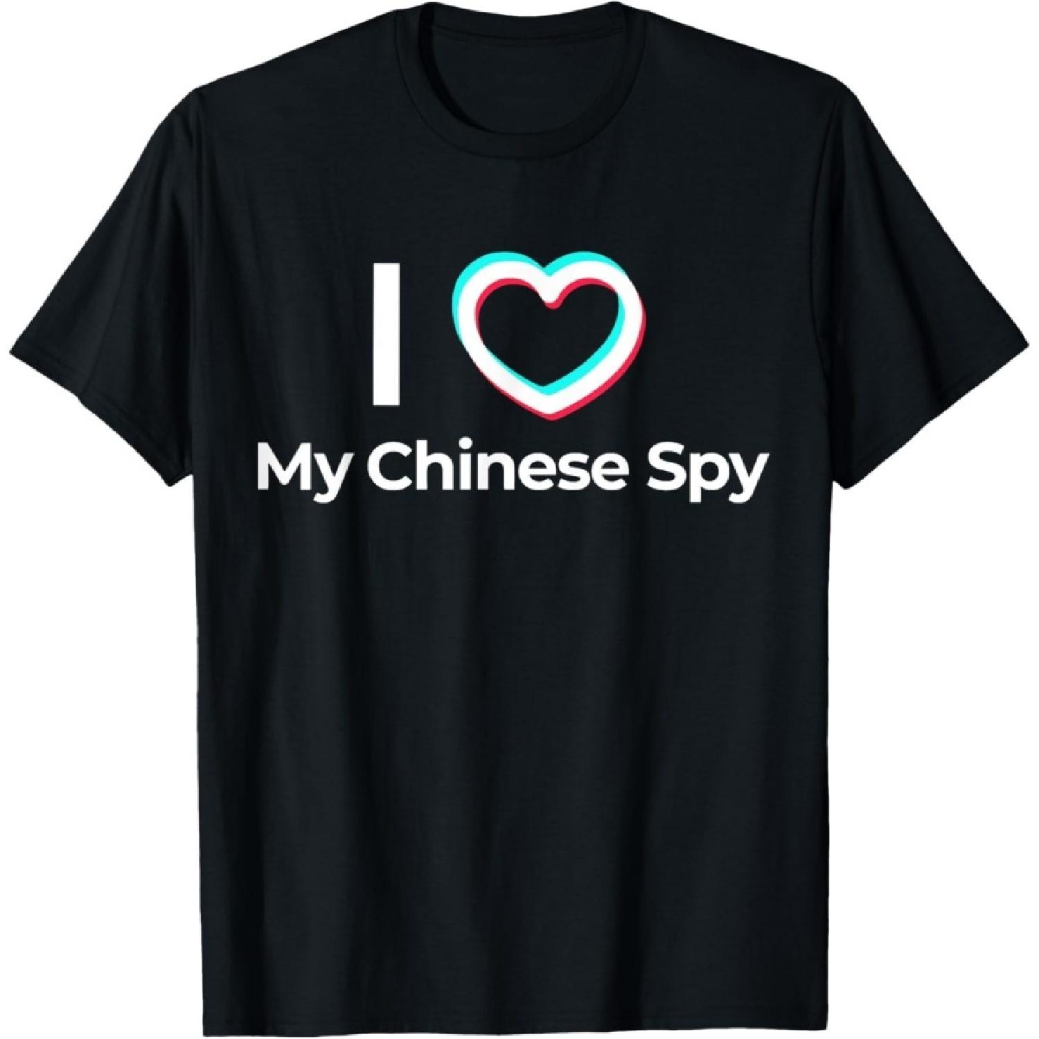 QINGXIUU I Love My Chinese Spy T-Shirt S