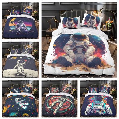 3D Astronaut Bedding Set, Boys Teens, Men's Down Duvet Cover, Pillowcase 2/3pcs, Space and Space Theme Cover, Birthday Gift