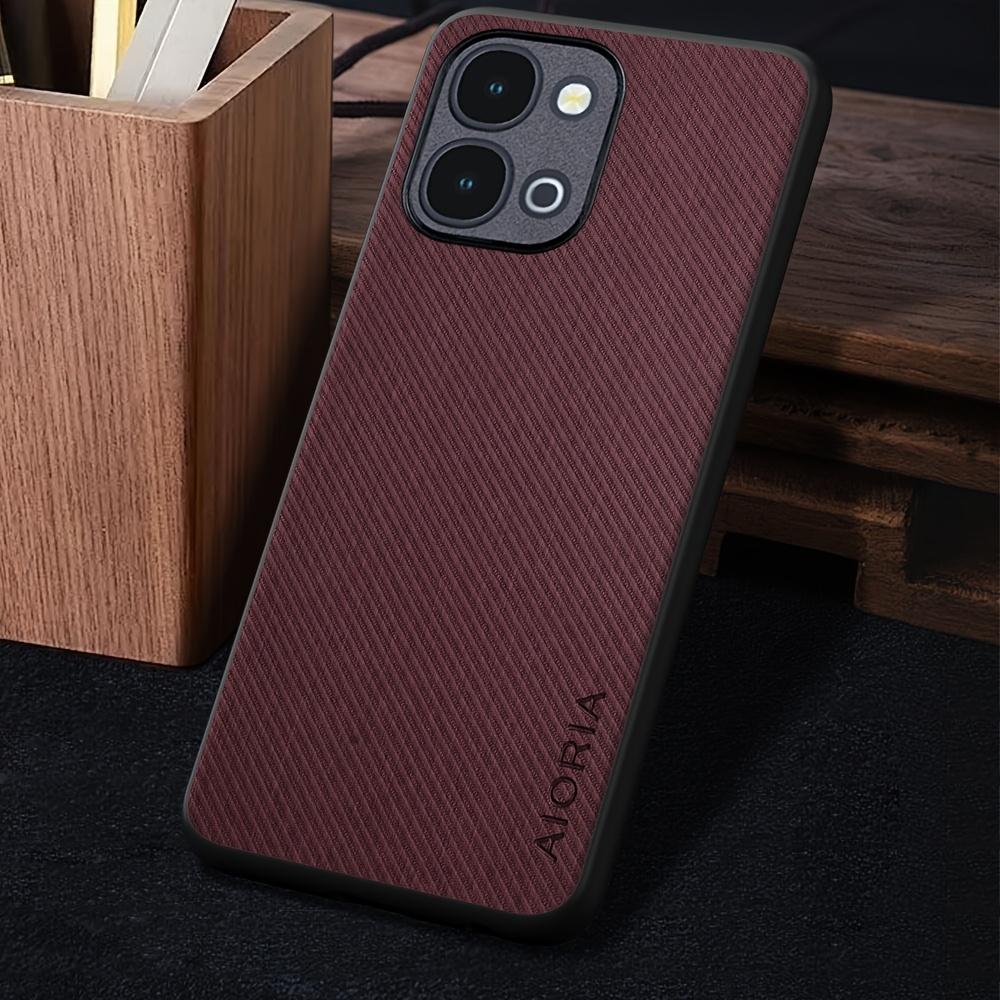 Phone Case: Case for Vivo IQOO Z11x 5G Global Version Case, Vintage Washed Twill Texture Synthetic Leather Protective Back Cover