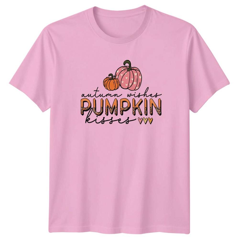 Autumn Wishes Pumpkin Kisses Unisexs TShirt Pumpkin Spice Fall Thanksgiving