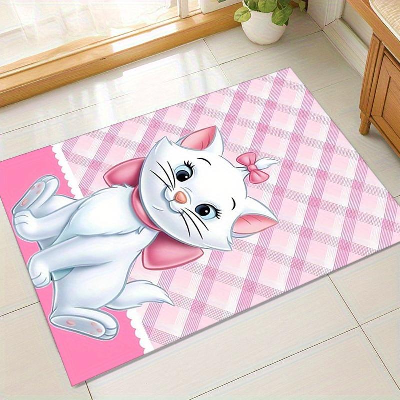 

1pc. Cute Cartoon Cat Pink Plaid Rug - Home Decorative Carpet for Office, Outdoor Use or Gift Ideaz041419 60cm by 90cm