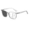 Outdoor Smart Color Changing Multifocal Reading Glasses With Diopter Fashion Square Anti Blue Light Presbyopia Eyeglasses To+4.0